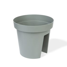   Korlát virágcserép - nagyméretű, műanyag - 28 x 25,5 cm - szürke