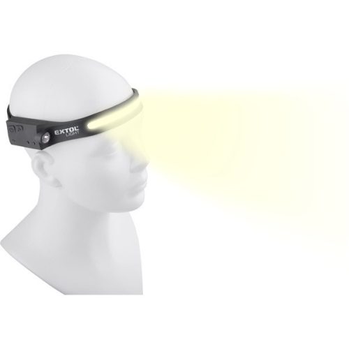 LED fejlámpa,COB+ XPE, 350 Lumen; IR szenzor, tölthető akkuval, 4+1 funkció