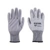 vágásbiztos kötött kesztyű, méret 10", poliuretánba mártott tenyér és újhegy, gumírozott mandzsetta