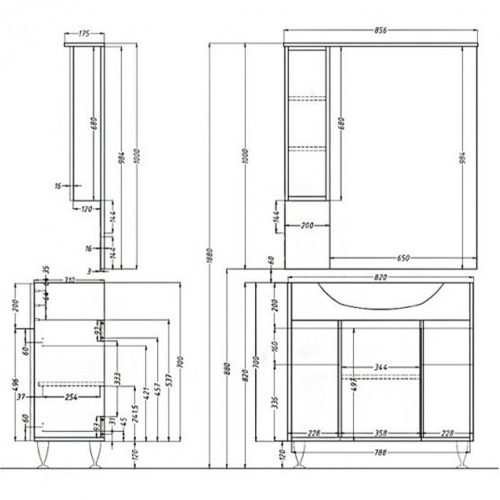 Bianca Plus 85 alsó szekrény mosdó nélkül