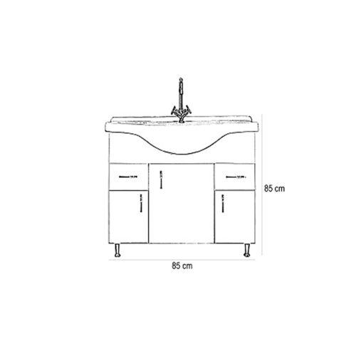 Bianca Plus 85 alsó szekrény mosdó nélkül