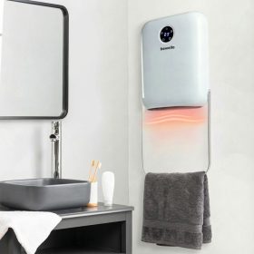   Fali hősugárzó törölközőtartóval - 800/2000W - 240V - fehér