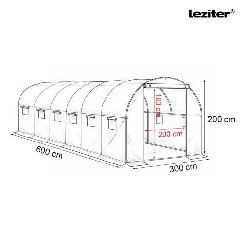 Fóliasátor 200x300x600 cm váz+fólia