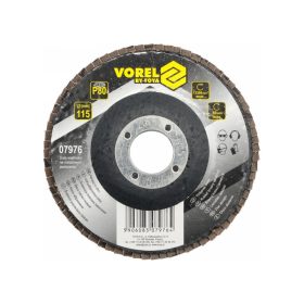 VOREL Lamellás csiszolókorong lapos 115 x 22,2 mm / P80