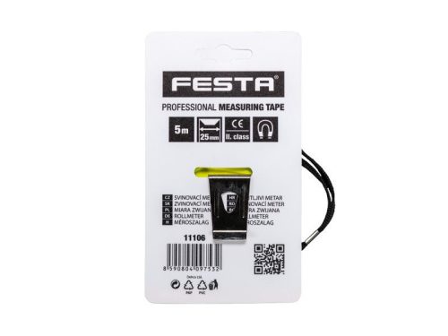 FESTA Mérőszalag 5 m x 25 mm, mágneses