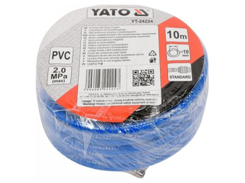 YATO Pneumatikus tömlő gyorscsatlakozóval 10 mm x 10 m, 2,0 MPa