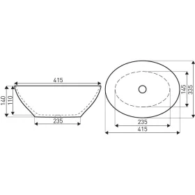   KR-707 fekete-arany kerámia design mosdó márvány mintával