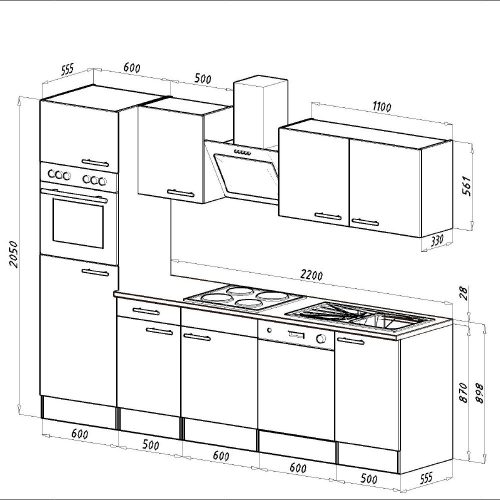 Yorki 280 konyhabútor sütős és mikrohullámű sütős kivitelben