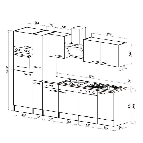 Yorki 310 konyhabútor sütős és mikrohullámű sütős kivitelben