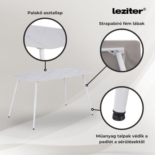 Ravena 4+1 étkező garnitúra fehér-fehér