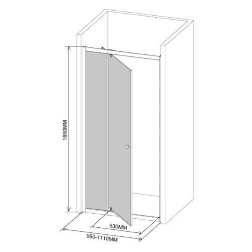 Flexi állítható zuhanyajtó 96-111x185 cm