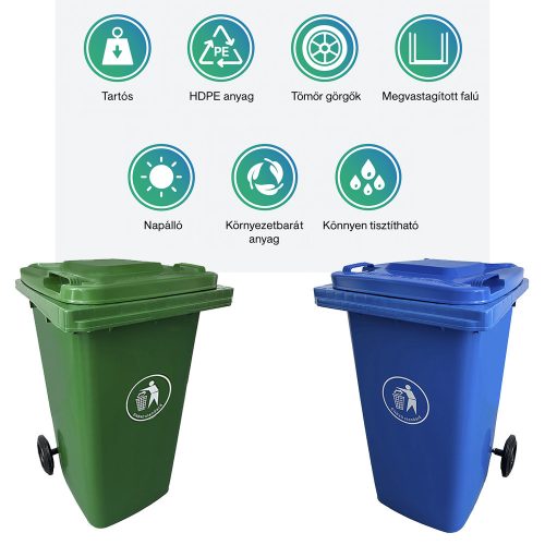 Hulladéktároló 240L fekete