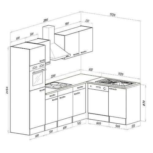 Yorki 280 sarok konyhabútor sütős és mikrohullámű sütős kivitelben