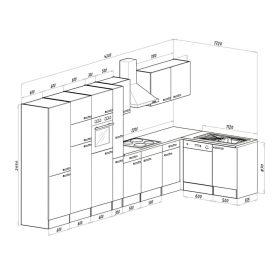  Yorki 430 sarok konyhabútor felülfagyasztós hűtős kivitelben