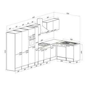   Yorki 430 sarok konyhabútor alulfagyasztós hűtős kivitelben
