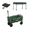 Összecsukható prémium kerti strandkocsi tetővel zöld
