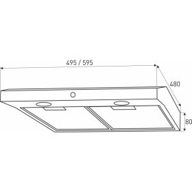 MODO INOX Beépíthető konyhai páraelszívó 80 W