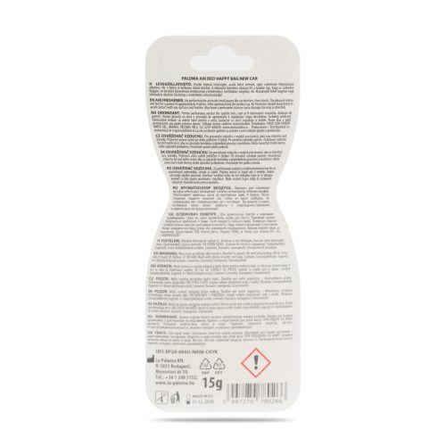 Illatosító - Paloma Happy Bag - New Car