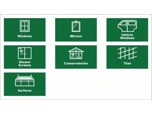 BOSCH Akkus ablaktisztító készlet Micro USB töltővel GlassVac