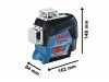 BOSCH Vonallézer 3 x 360° GLL 3-80 C + BT 150 Állvány