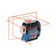 BOSCH GLL 3-80 C Vonallézer (1 x 2,0 Ah akku) + BM 1 Tartó + LR 7 Lézervevő + L-Boxx 136