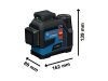 BOSCH Akkus kombilézer GLL 12V-100-33 CG IP 65 (1 x 2,0 Ah akku+töltő+LB10 tartó) L-BOXX 136 -ban