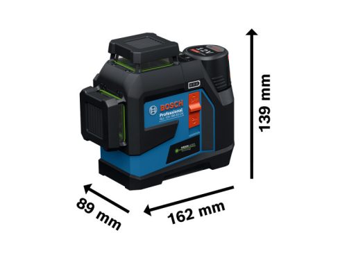 BOSCH Akkus kombilézer GLL 12V-100-33 CG IP 65 (1 x 2,0 Ah akku+töltő+LB10 tartó) L-BOXX 136 -ban