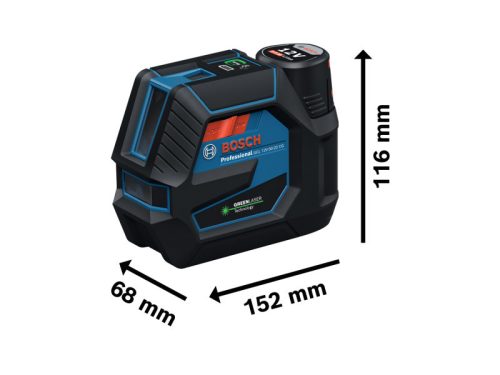 BOSCH Akkus kombilézer GCL 12V-50-22 CG IP 65 (1 x 2,0 Ah akku+töltő+RM20 tartó) L-BOXX 136 -ban