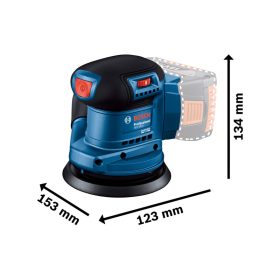   BOSCH Akkus excentercsiszoló 125 mm GEX 185-LI kartondobozban (akku és töltő nélkül)