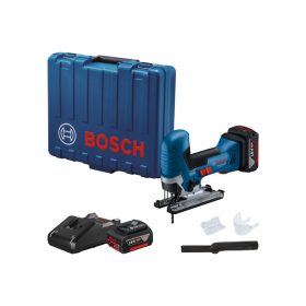   BOSCH Akkus dekopírfűrész GST 185-LI marokfogantyús, kofferben (2 x 4,0 Ah akku + gyorstöltő)