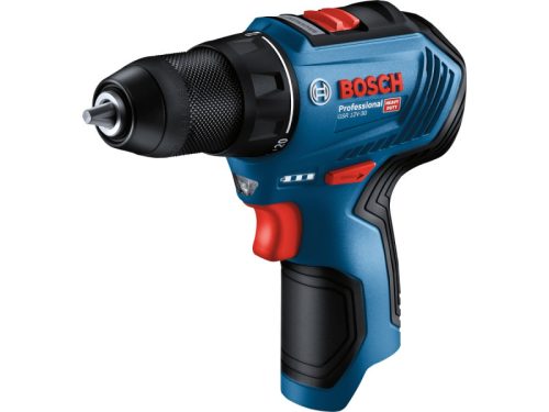 BOSCH Akkus fúrócsavarozó GSR 12V-30 táskában + tartozék készletek (2 x 2,0 Ah akku + gyorstöltő)