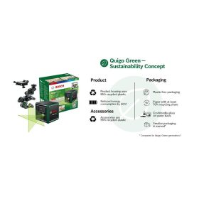   BOSCH Keresztvonalas szintezőlézer (zöld) Quigo Green Polaris