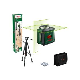   BOSCH Keresztvonalas szintezőlézer 360°-os (zöld) UniLevel 360 + háromlábú lézerállvány