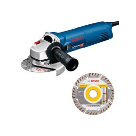   BOSCH Sarokcsiszoló 125 mm GWS 1400 lágy indítású / 1400 W + gyémántvágó korong