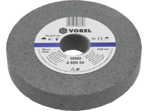 VOREL Köszörűkorong 150 x 32 x 25 mm finomszemcsés