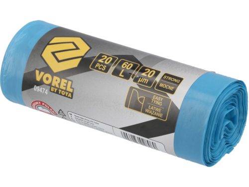 VOREL Szemeteszsák füllel 0,02 mm 60 liter (20 db)