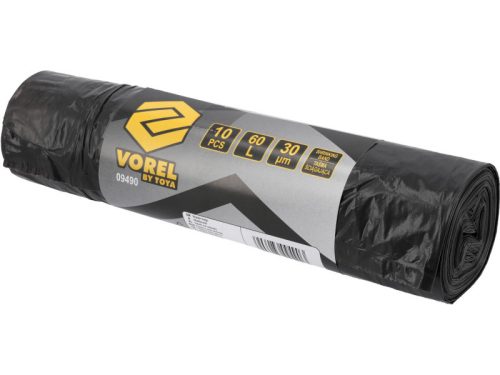 VOREL Szemeteszsák összehúzható 60L 30µm (10 db)