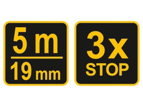 VOREL Mérőszalag 5 m x 19 mm gumírozott