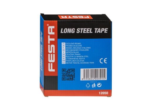 FESTA Mérőszalag 50 m x 10 mm acél zárt