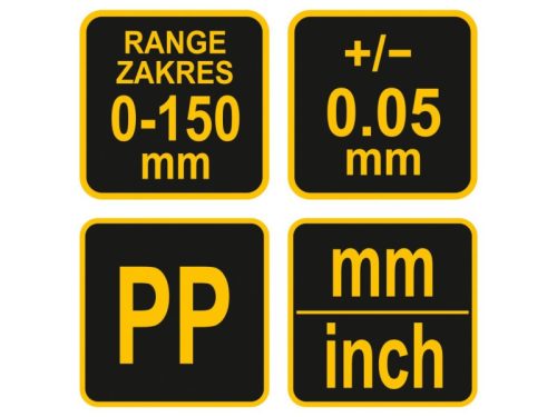 VOREL Műanyag tolómérő 150 mm / 0,5 mm