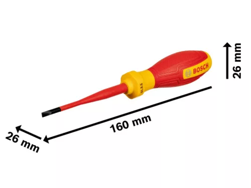 BOSCH Csavarhúzó lapos SL 3,5 x 75 mm 1000 V-ig szigetelt
