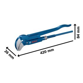   BOSCH Svédcsőfogó "S" 45°-os 420 mm CrV (max.: 60 mm)