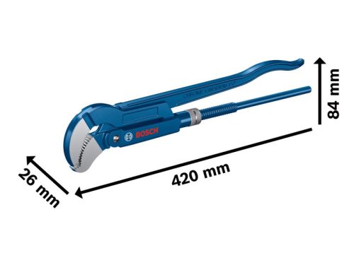 BOSCH Svédcsőfogó "S" 45°-os 420 mm CrV (max.: 60 mm)