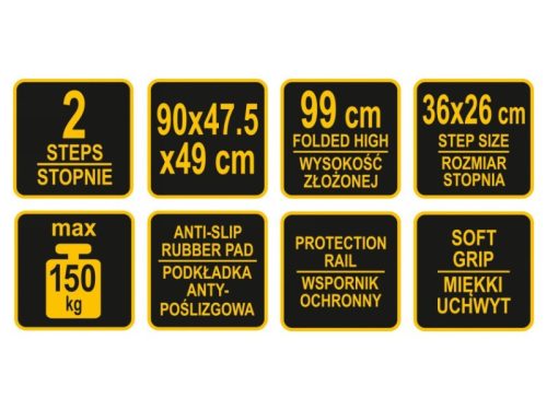 VOREL Háztartási létra 2 fokos 900 mm