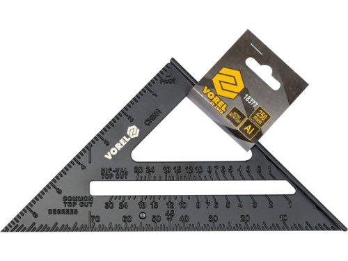 VOREL Talpas derékszög vonalzó 250 x 180 mm alumínium