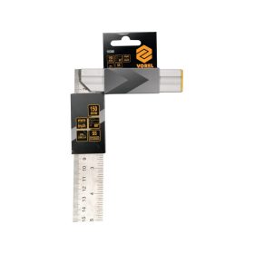 VOREL Libellás asztalos derékszög 150 mm inox