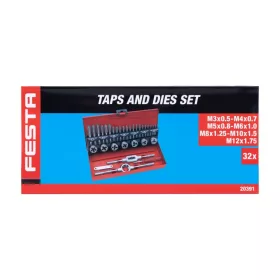   FESTA Menetfúró és metsző készlet (kézi) 32 részes HSS M3-M12-ig