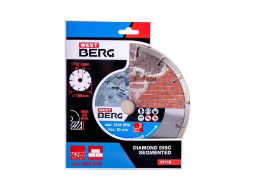 DIAMANT Gyémánt vágókorong 180 x 2,3 x 7,0 x 22,2 mm szegmentált