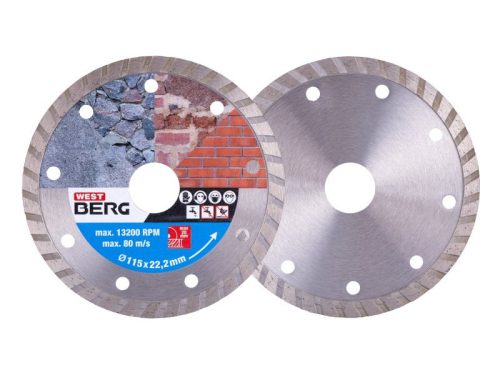 DIAMANT Gyémánt vágókorong 115 x 1,8 x 7,0 x 22,2 mm turbo