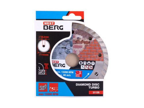 DIAMANT Gyémánt vágókorong 115 x 1,8 x 7,0 x 22,2 mm turbo